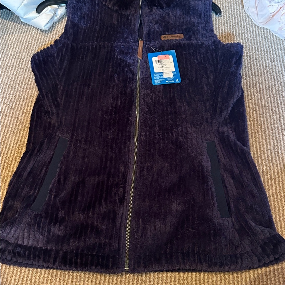 NWT Columbia fireside Sherpa long vest in navy cord size small - Picture 6 of 12